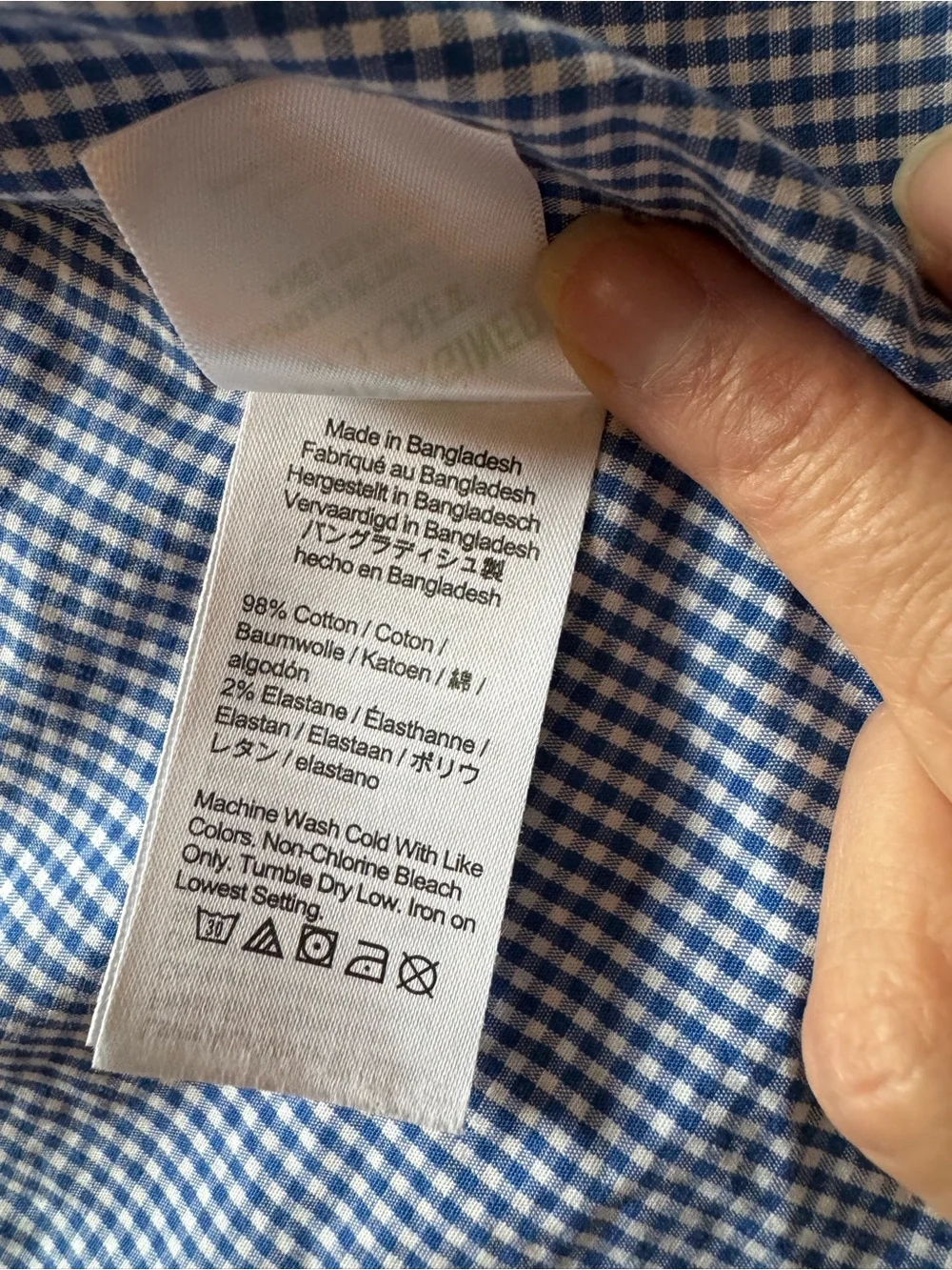 Crewcuts By J.Crew Boys Thompson White Blue Check Dress Shirt Button-up